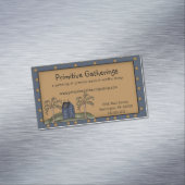 Rustikale, primitive Country Saltbox & Stars auf K Magnetische Visitenkarte (Beispiel)