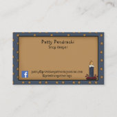 Rustikale, primitive Country Saltbox & Stars auf K Visitenkarte (Rückseite)