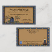 Rustikale, primitive Country Saltbox & Stars auf K Visitenkarte (Vorne/Hinten)