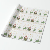 Rustikale Primitive Country Santa and Stars Weihna Geschenkpapier (Ungerollt)