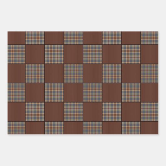 Rustikale primitive Heimat und Karos Geschenkpapier Set (Vorderseite 3)