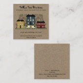 Rustikale, primitive Kraft Quadratische Visitenkarte (Vorne/Hinten)