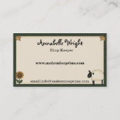 Rustikale primitive Länderprofil-Visitenkarte Visitenkarte (Rückseite)