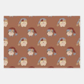 Rustikale primitive Landhäuser und Herz Geschenkpapier Set (Vorderseite 2)