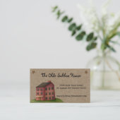 Rustikale, primitive Saltbox House Country Kraft Visitenkarte (Stehend Vorderseite)