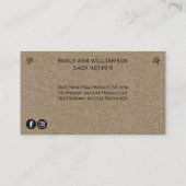 Rustikale, primitive Saltbox House Country Kraft Visitenkarte (Rückseite)