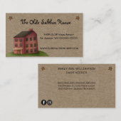 Rustikale, primitive Saltbox House Country Kraft Visitenkarte (Vorne/Hinten)