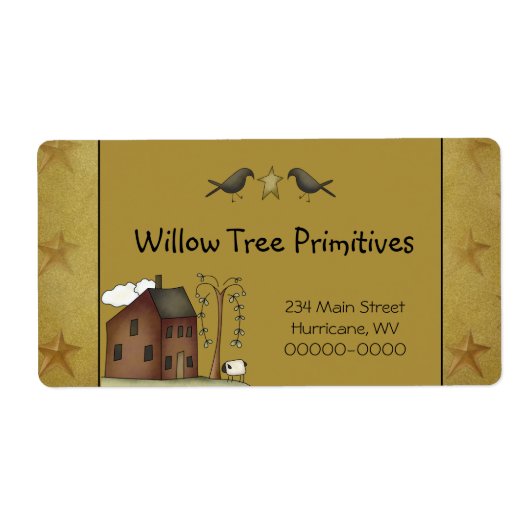 Rustikale, primitive Saltbox House und Sterne (Vorne)