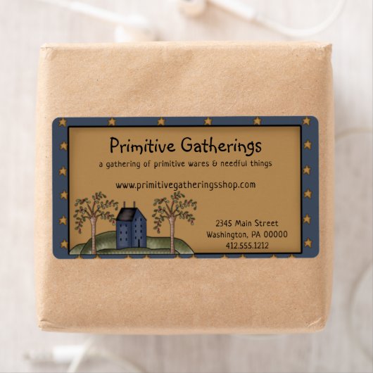 Rustikale, primitive Saltbox & Stars Versand (Insitu)