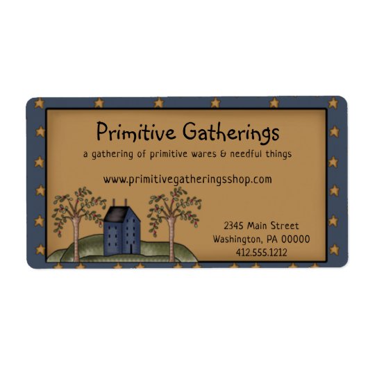 Rustikale, primitive Saltbox & Stars Versand (Vorne)