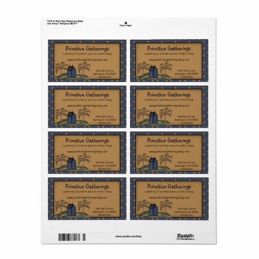 Rustikale, primitive Saltbox & Stars Versand (Vorne)