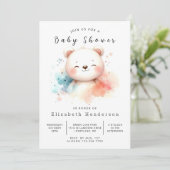 Rustikale Printable Bear Baby Dusche Einladung (Stehend Vorderseite)