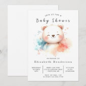 Rustikale Printable Bear Baby Dusche Einladung (Vorne/Hinten)