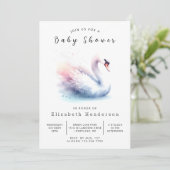 Rustikale Printable Swan Baby Dusche Einladung (Stehend Vorderseite)