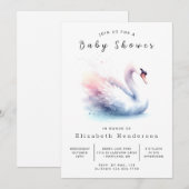 Rustikale Printable Swan Baby Dusche Einladung (Vorne/Hinten)