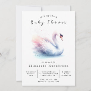 Rustikale Printable Swan Baby Dusche Einladung