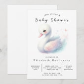 Rustikale Printable Swan Baby Dusche Einladung (Vorne/Hinten)