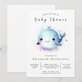 Rustikale Printable Whale Baby Dusche Einladung (Vorne/Hinten)