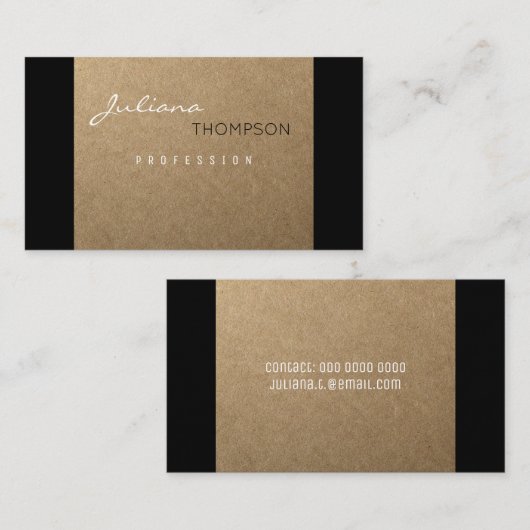 rustikale Probanden Imitat kraft Visitenkarte (Vorne/Hinten)