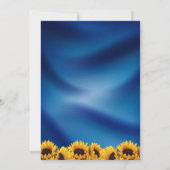 Rustikale Probe Abendessen Sonnenblume Navy Blau Einladung (Rückseite)