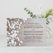 Rustikale Probe-Dinnerparty mit Baby's Breath Einladung (Stehend Vorderseite)