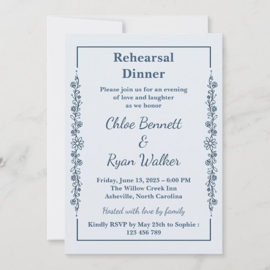 Rustikale Probe Einladung (Vorderseite)