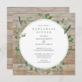 Rustikale Probe mit Holzgrün Einladung (Vorne/Hinten)
