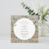 Rustikale Probe mit Holzgrün Einladung (Stehend Vorderseite)