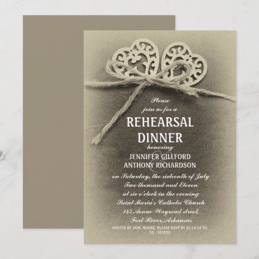 rustikale Probenabendesseneinladung Einladung (Vorne/Hinten)