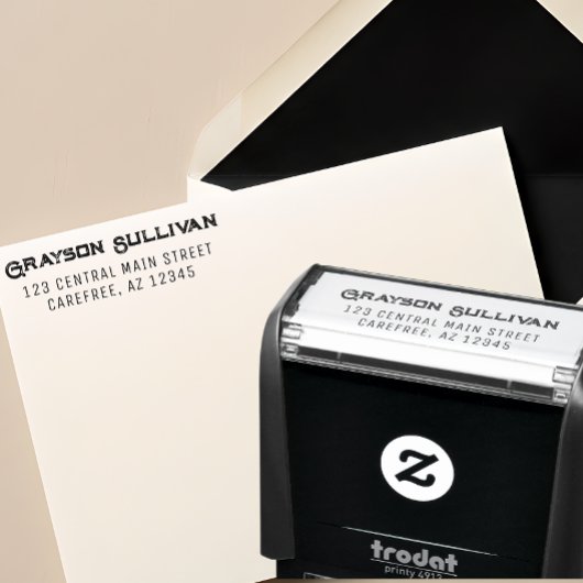 Rustikale professionelle Adresse Permastempel