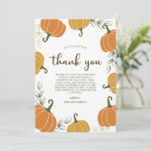 Rustikale Pumpkin & Blätter für jede Veranstaltung Dankeskarte (Stehend Vorderseite)