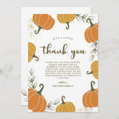 Rustikale Pumpkin & Blätter für jede Veranstaltung Dankeskarte (Vorne/Hinten)
