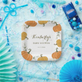 Rustikale Pumpkin & Blätter Neutrale Babydusche Pappteller (Party)