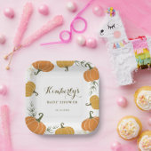 Rustikale Pumpkin & Blätter Neutrale Babydusche Pappteller (Party)