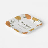 Rustikale Pumpkin & Blätter Neutrale Babydusche Pappteller (Gewinkelt)