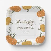 Rustikale Pumpkin & Blätter Neutrale Babydusche