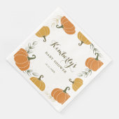 Rustikale Pumpkin & Blätter Neutrale Babydusche Serviette (Ecke)