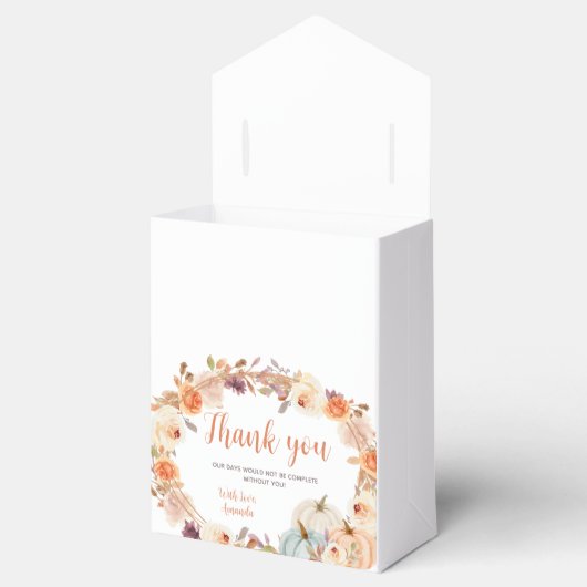 Rustikale Pumpkin Boho Floral Fall in Liebe Gefäll Geschenkschachtel (Geöffnet)