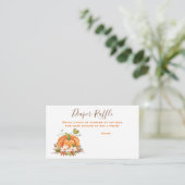 Rustikale Pumpkin Diaper Raffenkarte Herbst Begleitkarte (Stehend Vorderseite)