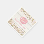 Rustikale Pumpkin Fall Erste Geburtstagsparty Pink Serviette (Ecke)