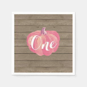 Rustikale Pumpkin Fall Erste Geburtstagsparty Pink Serviette