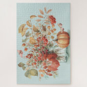 Rustikale Pumpkin Fall Foliage Bouquet Wasserfarbe Puzzle (Vertikal)