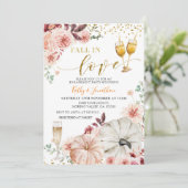 Rustikale Pumpkin Fall in Liebe Verlobung Einladun Einladung (Stehend Vorderseite)