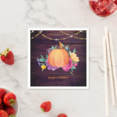 Rustikale Pumpkin Fall Wasserfarbe Folklorefarben  Serviette (Beispiel)