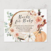 Rustikale Pumpkin Floral Baby Duschbücher für Baby Einladungspostkarte (Vorderseite)