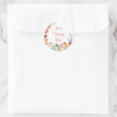Rustikale Pumpkin Floral Ihre Nachricht hier Aufkl Runder Aufkleber (Tasche)
