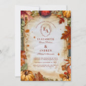 Rustikale Pumpkin Gewürzkuppe Herbsthochzeit Einladung (Vorderseite)