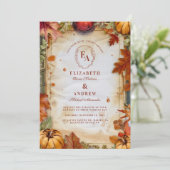 Rustikale Pumpkin Gewürzkuppe Herbsthochzeit Einladung (Stehend Vorderseite)