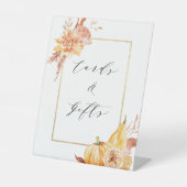 Rustikale Pumpkin Gold Frame Cards & Geschenke Sockelschild (Vorderseite)