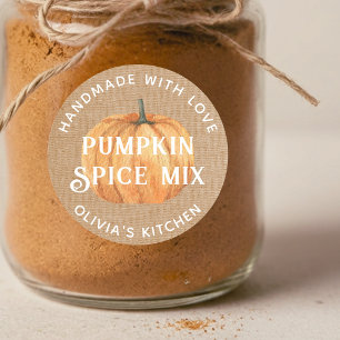 Rustikale Pumpkin Handmade mit Liebe Gewürz Mix Ge Runder Aufkleber